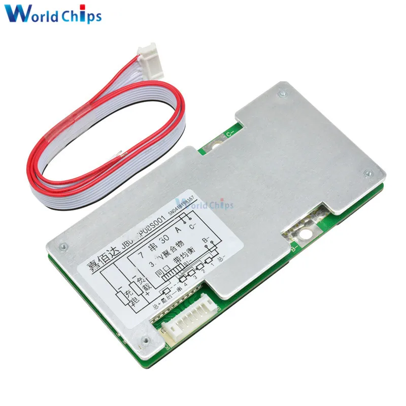 7S 24V 30A 40A 60A Lithium Battery Protection Board Inverter High Current Balance Circuits 7 Cell Lipo Li-ion Packs BMS PCB PCM