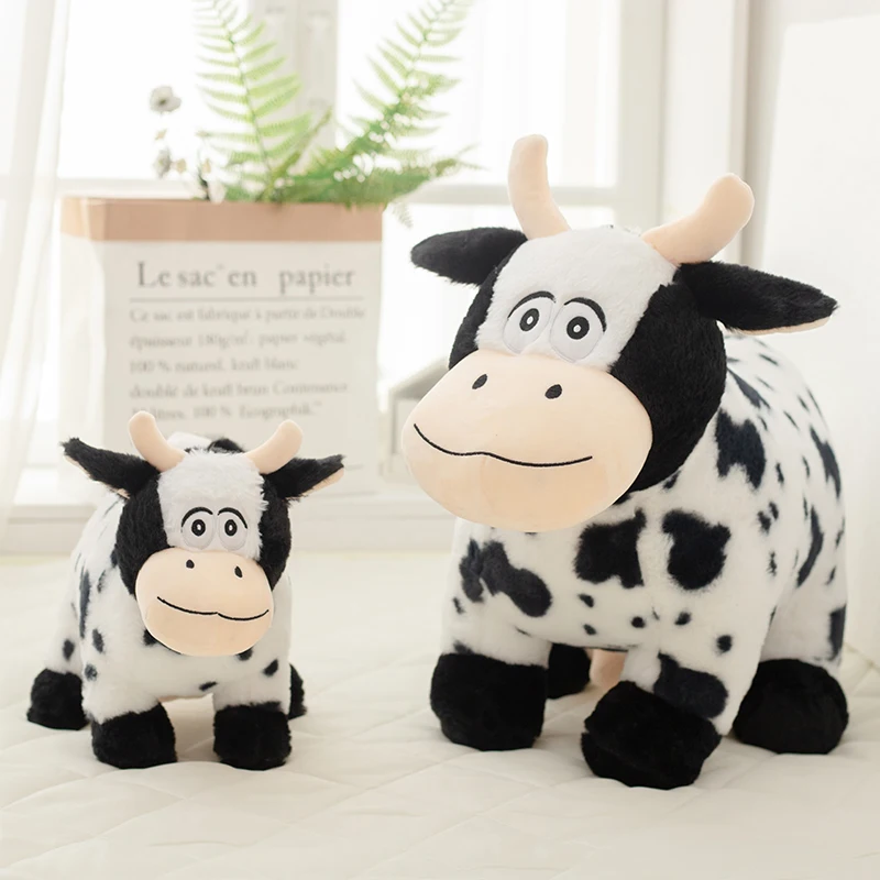 

Милая плюшевая игрушка Сидящая молочная корова 35/60 см, милая игрушка со знаками Зодиака, Успокаивающая крупный рогатой кукла, домашний деко...