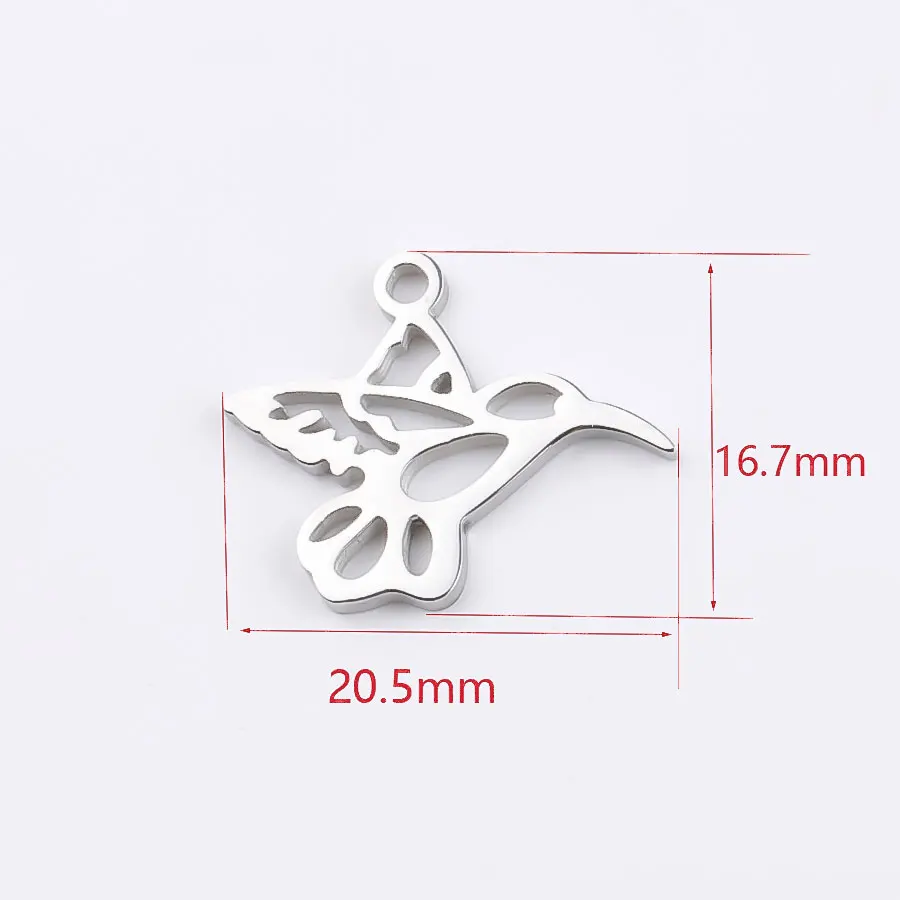 5 шт. ожерелье из нержавеющей стали с животными птицами Колибри кулон Новинка