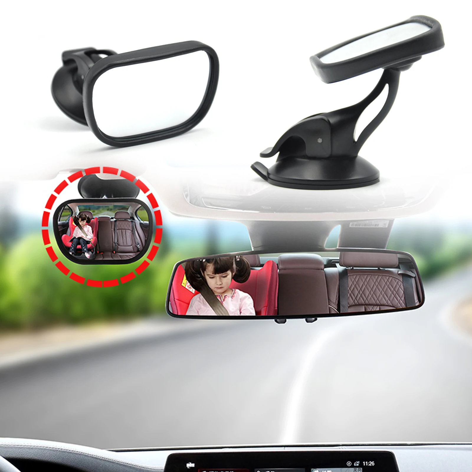 

2 в 1, детское зеркало заднего вида, с монитором