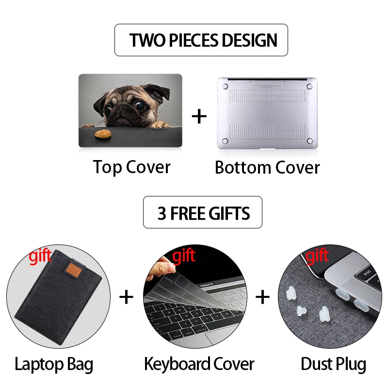 Чехол MTT для ноутбука Macbook Air 11 13 Pro 15 16 чехол с тачскрином милой собачкой a1534 a2289