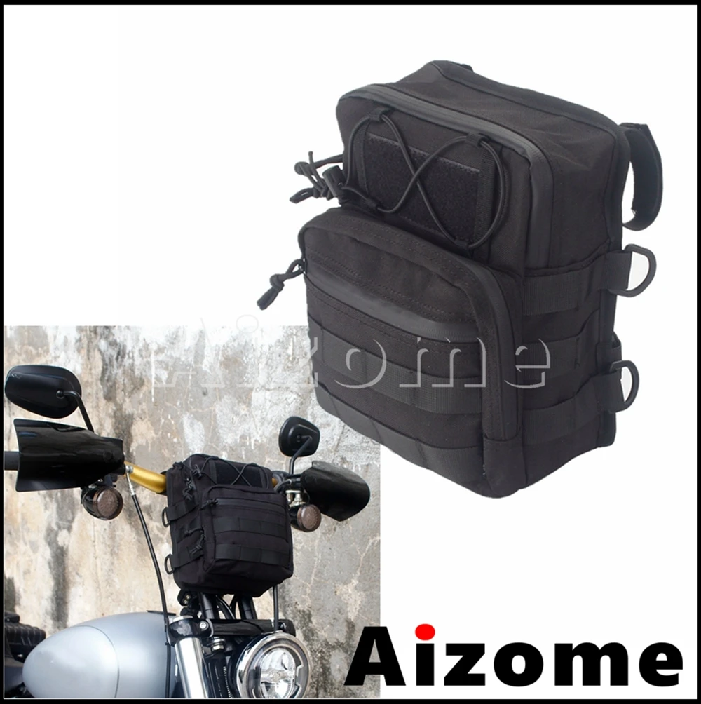 Outdoor Waterproof Motorcycle Handlebar Travel Bag For Harley Sportster Softail Dyna Cafe Racer Storage Bags T-Bar Tool Pouch