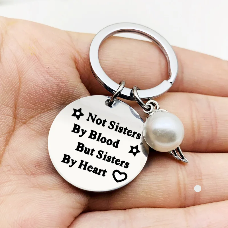 

Drop Shipping Best Friends Keychain Keyring "not Sisters By Blood But Sisters By Heart" Friendship Jewelry Gift for Women Girls