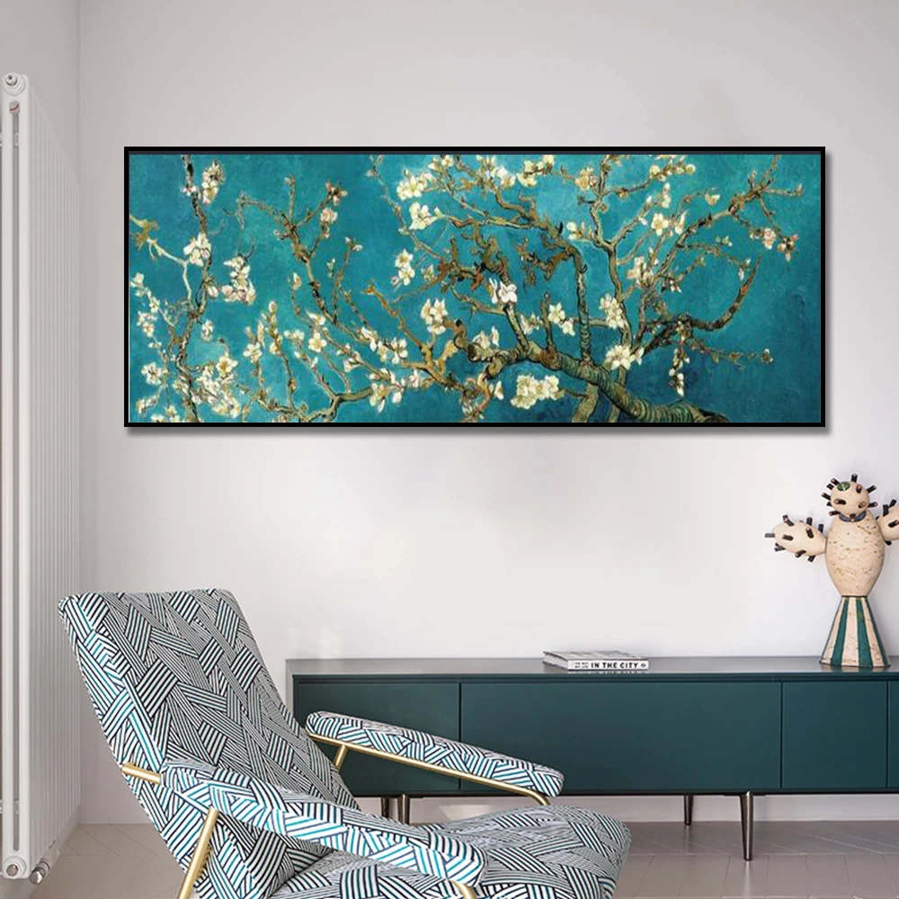 

Famous Almond Flower Oil Painting Copy Posters and Prints Canvas Wall Art Flower Picture Decoration Living Room Wall Decoration