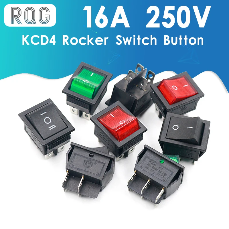 KCD4 Кулисный Переключатель Кнопка ВКЛ/ВЫКЛ 2 Позиции 4 штырей 6 pins