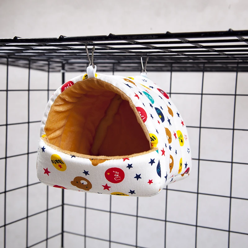 sleeping bed hammock for hamster squirrel sugar glider small animals pets soft cotton fleece hanging house for guinea pig cages free global shipping