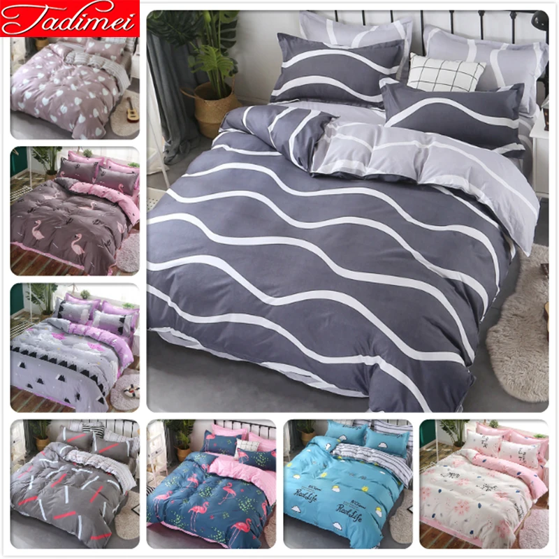 Новые творческие волна пододеяльник в полоску 3/4 шт. Постельное белье для