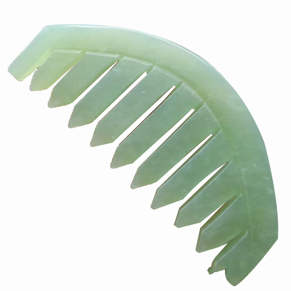 

Massage Comb Massager For Head Acupuncture Pressure Therapy Guasha Scraper Natural Jade Stone 2019