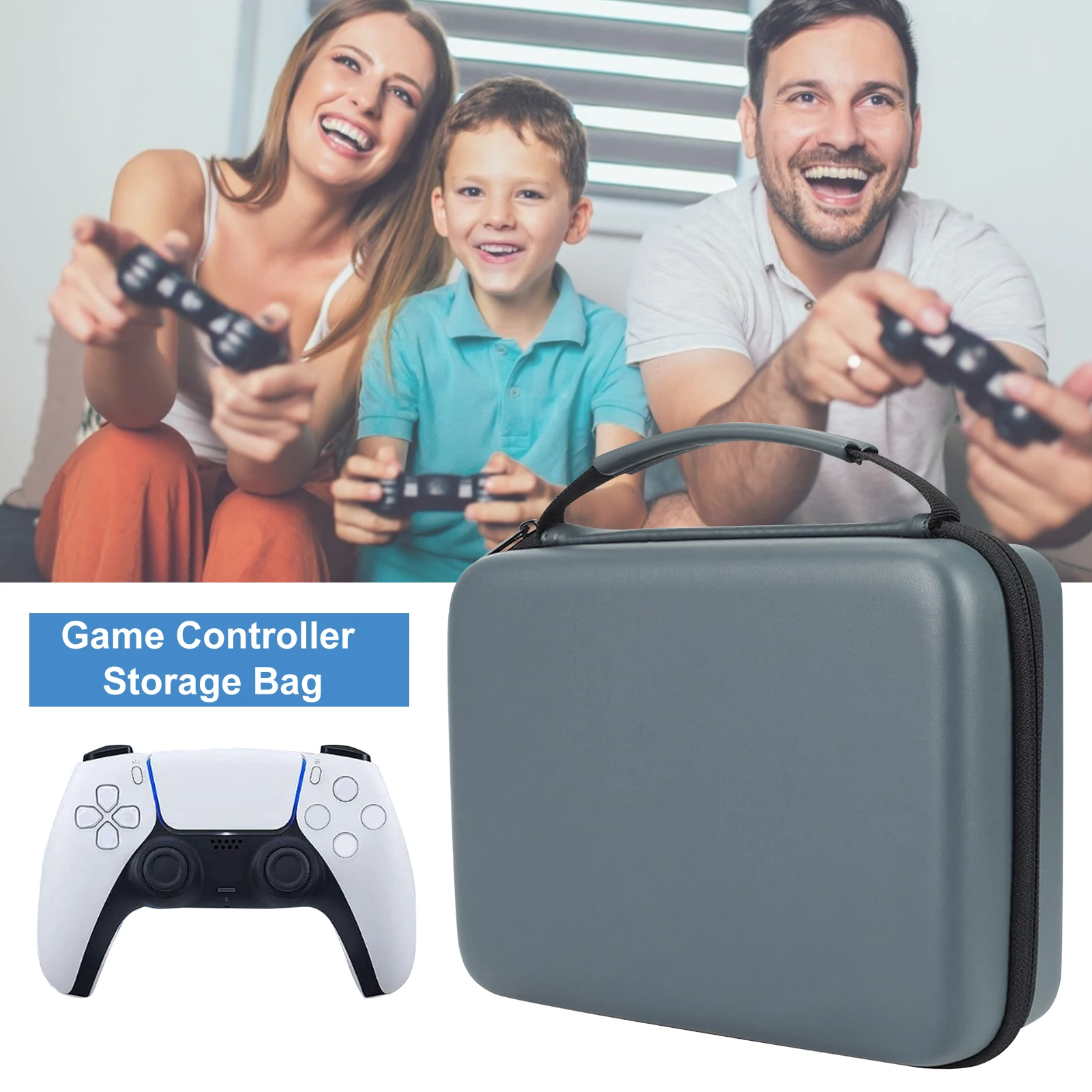 

Rondaful EVA Gamepad Storage Bag Carrying Case for PS5 DualSense Controller Housing Shell Shockproof Protective Cover for PS5