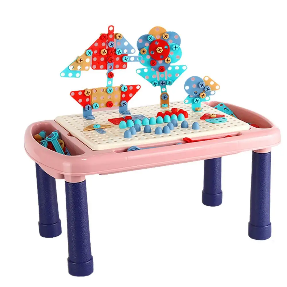 

Bits Drill Puzzle Safe Innocuous Mosaic Electric Drill Puzzle Toys DIY Educational Construction Engineering Toys Kids Drill S