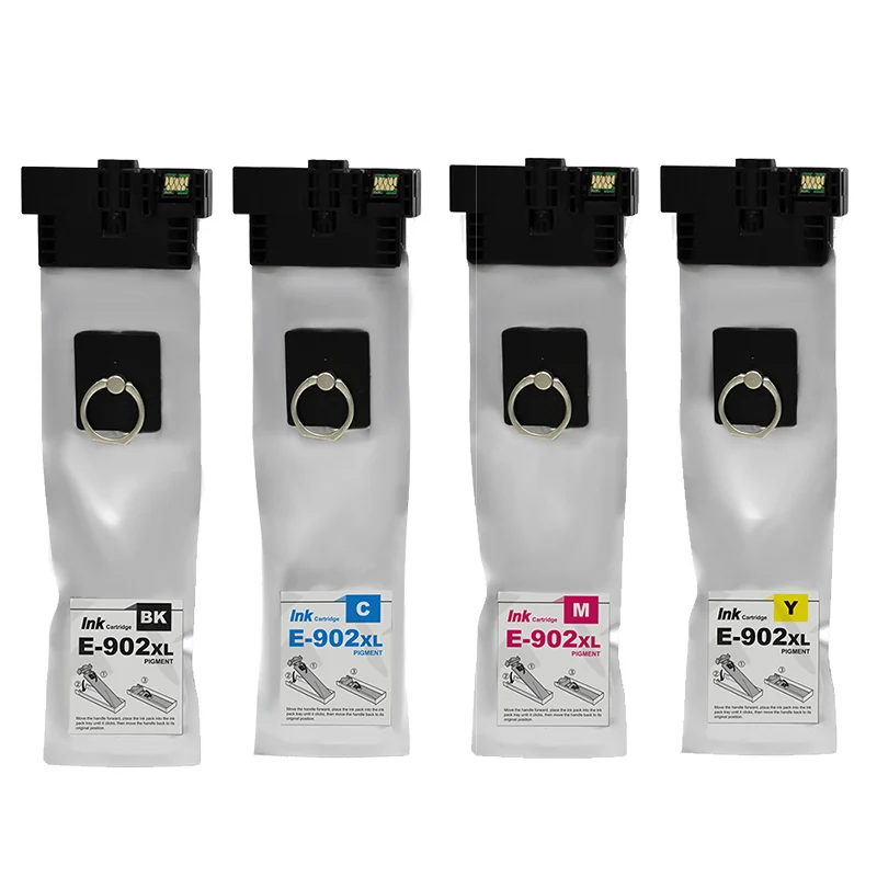 

4 Color Compatible Ink Cartridge T902 T902XL for Epson WorkForce Pro WF-C5290 5790 5210 5710 Pigment Ink Bag