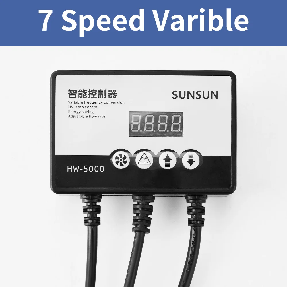 SUNSUN HW-5000 ЖК-дисплей Дисплей 4-х ступенчатый внешний фильтр для аквариума с 9 Вт УФ стерилизатор для 1500L садок для рыбы 7 Скорость переменной