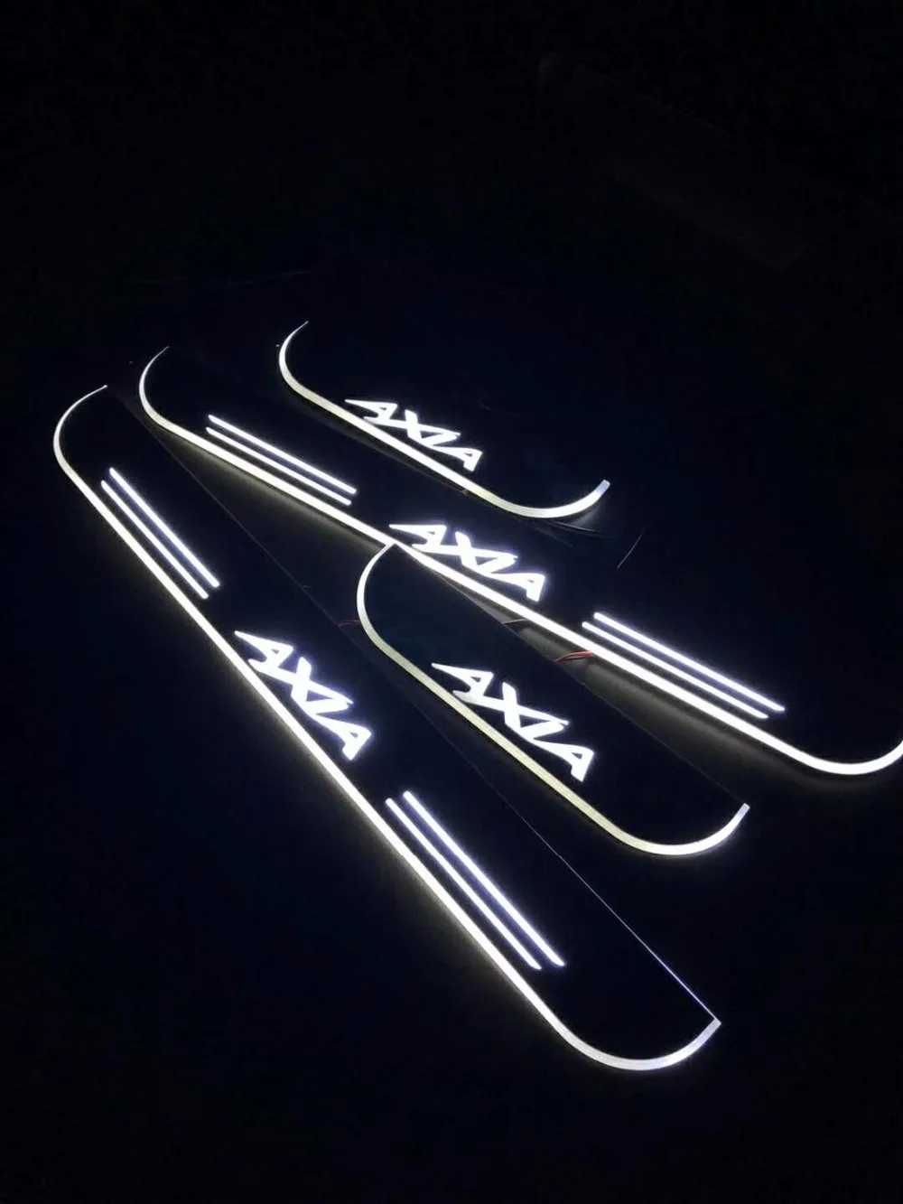 

Osmrk led moving door scuff for Perodua axia dynamic door sill plate flat lining overlays guards flowing/fixed light