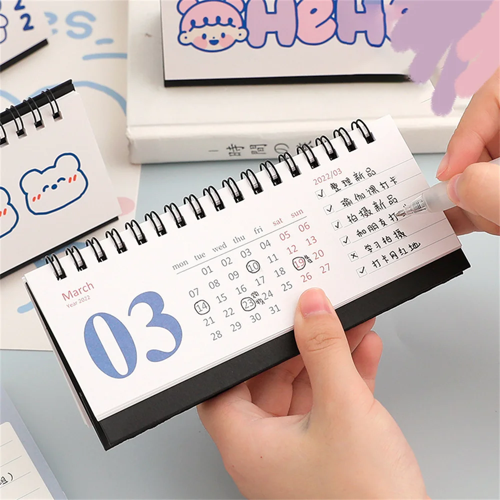 1 шт. 2022 креативный цифровой календарь медведь мультяшная горизонтальная версия