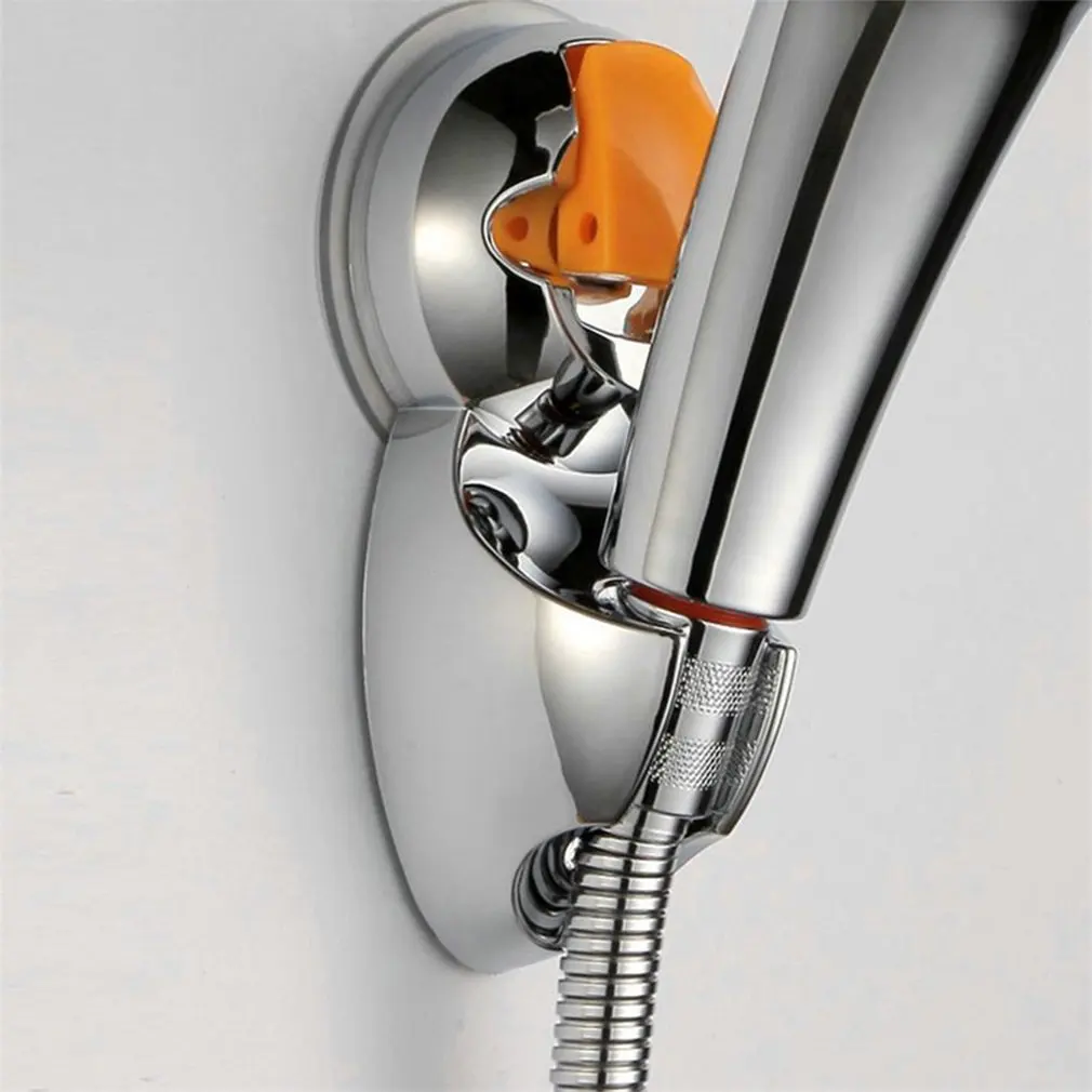 

Practical Adjustable Shower Elegant Sucker Stand Bracket Holder For Bathroom Siver And Yellow Color