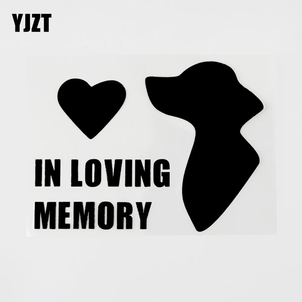 

YJZT 13.6CM×10CM Funny In Loving Memory Vinyl Animal Dog Car Sticker Decal Black/Silver 13F-0006