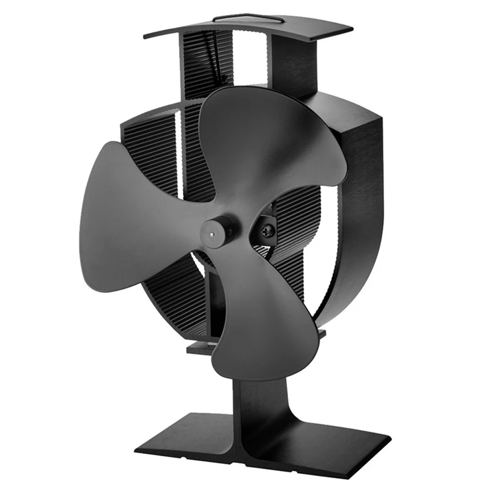 Горячая черная Тихая плита вентилятор 3 Лопасти для камина с тепловым питанием
