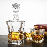 glass decanter with airtight geometric stopper whiskey decanter for wine bourbon brandy liquor ddc 150