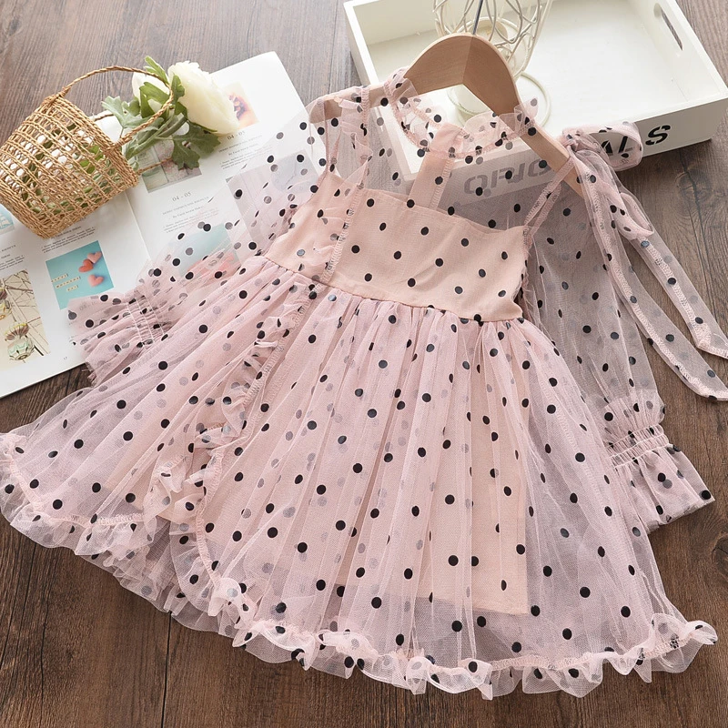 2020 girl dress summer baby bow net gauze princess party casual 3-6Y | Детская одежда и обувь
