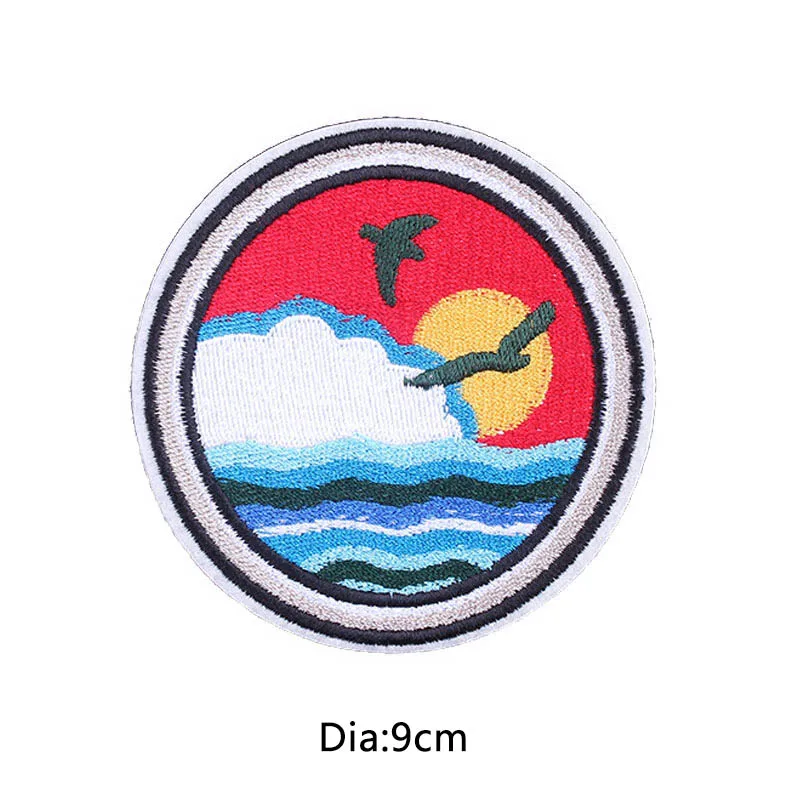 Нашивки для одежды пейзаж полоса аппликация Tshrit Art горный DIY аксессуары нашивки на одежду наклейки железные на нашивки - Цвет: PE2143CT