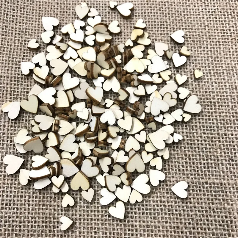 100 шт. креативные деревенские деревянные любовные сердца свадебный стол