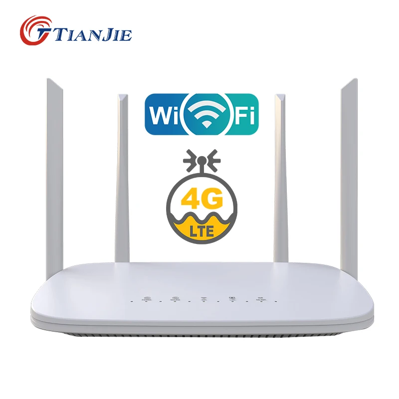 Wi Fi модем TIANJIE LC116 4G LTE 4 RJ45 порта четыре внешних антенны разблокированный GSM UMTS FDD TDD