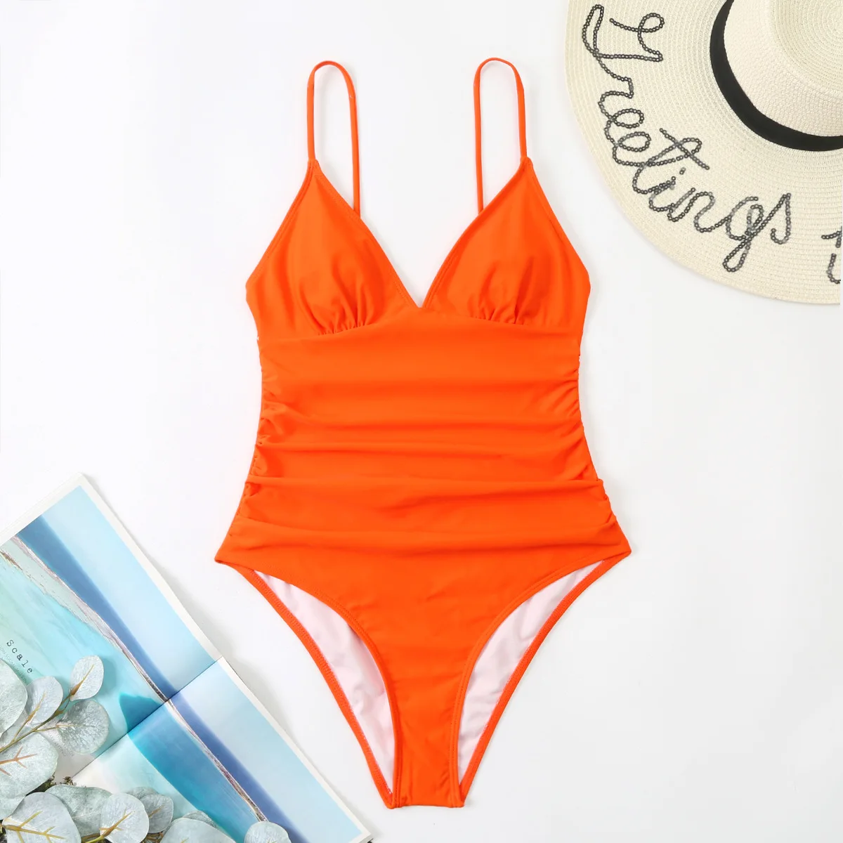 

2022 New Women Solid Sexy Swimwear Bathing Suit Push Up One Piece Swimsuit Girs Padded Swimming Suit Beachwear Monokini