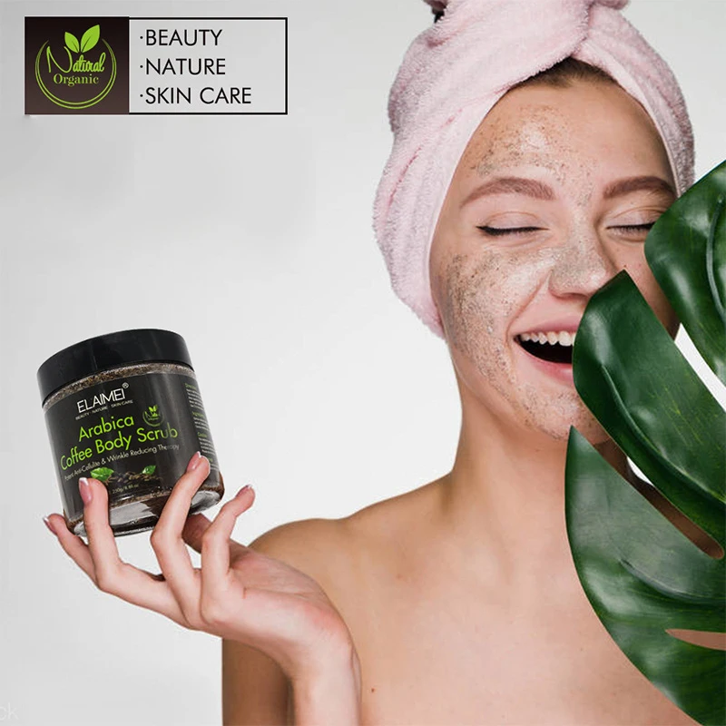 

ELAIMEI Coffee Scrub Body Scrub Cream Facial Dead Sea Salt for Exfoliating Whitening Moisturizing