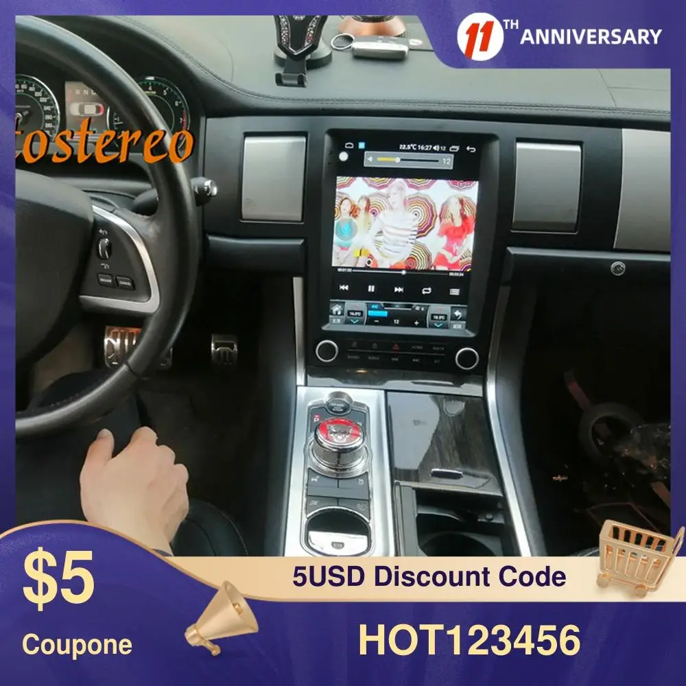 구매 무선 카플레이 자동차 GPS 내비게이션 오토 헤드 유닛 멀티미디어 플레이어, 재규어 XF XFL 2004-2015 용 라디오 테이프 레코더 스테레오 테슬라