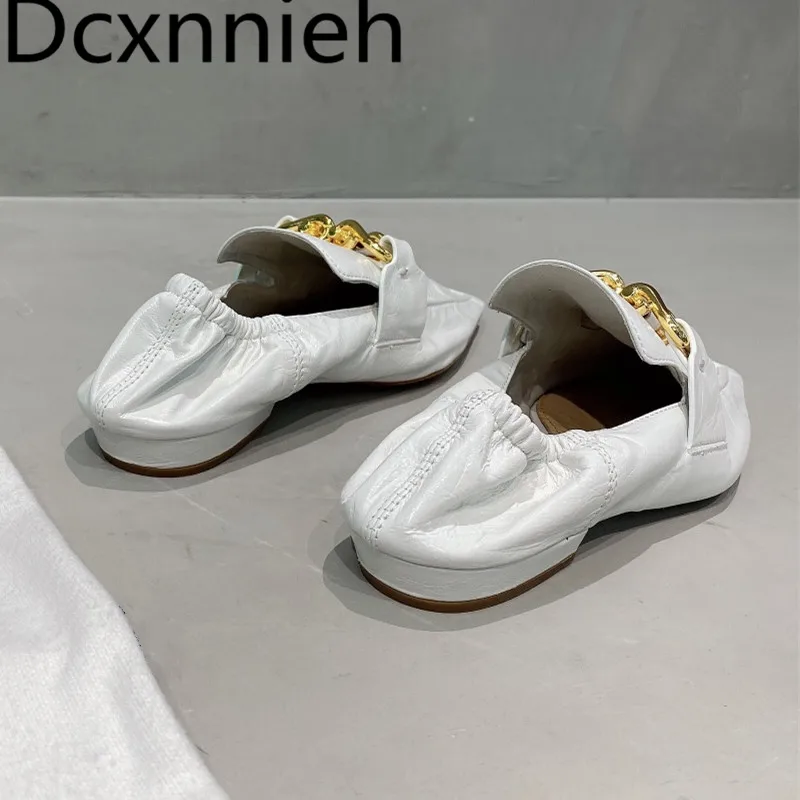 

Spring Runway square toe high heels pumps woman genuine leather Fang with heels shallow Mary Jane shoes woman white red 2021