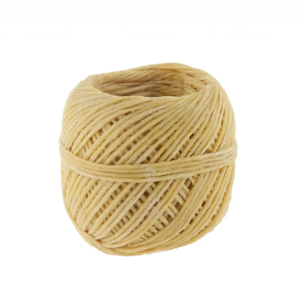 Оптом органические фитиль пчелиный воск покрытие свеча DIY 200ft 0 1 см 2 типа