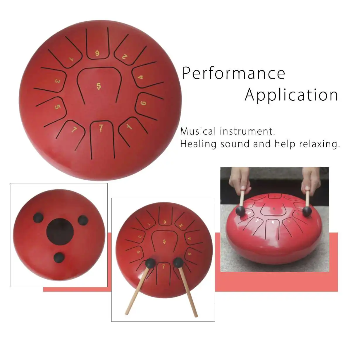 Handpan 5.5 Inch 8 Tone Steel Tongue Professional Percussion Drum Instrument With Drum for Kids Adult Percussion Instruments