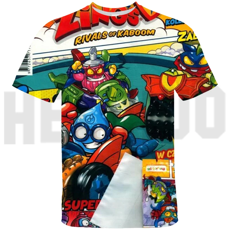 Boys Hot Game Super Zings Print Clothes Boys Graphic T Shirts Anime Kawaii Eboy Baby 3D Funny T-Shirts Kids Superzings Clothing images - 6