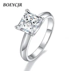 BOEYCJR, серебро 925 пробы, цвет F, Муассанит VVS, огранка принцессы, помолвка свадебное кольцо с бриллиантом для женщин, сертификат
