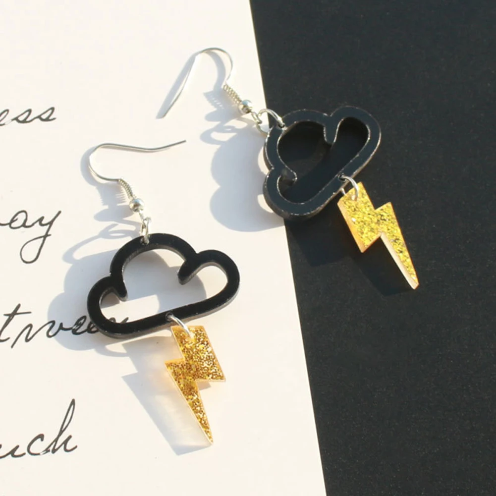 Модные серьги новые акриловые милые в форме облака с молнией Лидер продаж