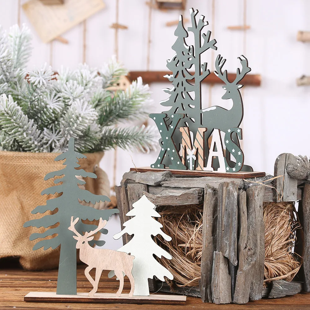 

Christmas Decorations, Wooden Three-dimensional Splicing Christmas Elk 19cm,home Desktop Decorations, New Year Children’s Gifts