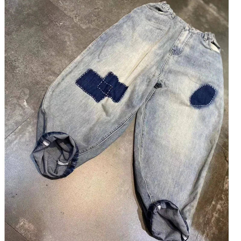

Embroidery Loose Slimming All-match Casual Ripped Jeans Autumn 2020 Vintage Janpen Styles Contrast Color Mujer For Women