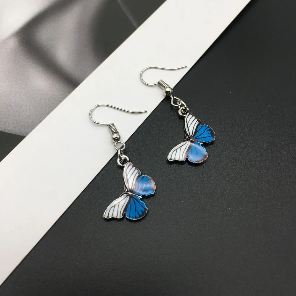 Разноцветные Милые висячие серьги-бабочки для женщин 2021 женские серьги