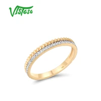 vistoso pure 14k 585 yellow gold ring for women sparkling diamond rings promise engagement anniversary simple style fine jewelry