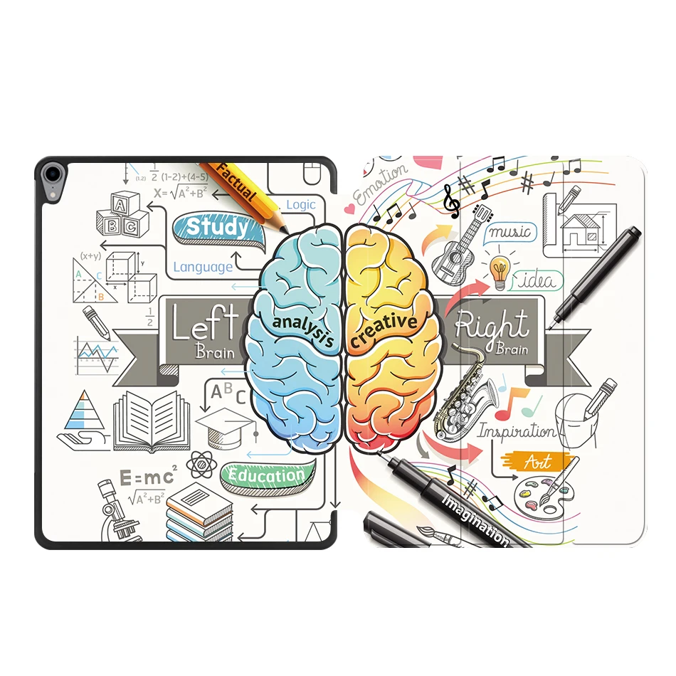 Чехол MTT для iPad Pro 12,9 дюйма 3rd Gen из искусственной кожи, чехол-подставка с мультяшным граффити, Магнитный смарт-чехол с беспроводной зарядкой