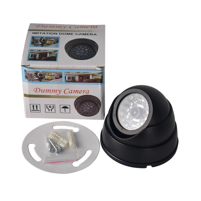 LED Light Fake Camera Black Indoor Outdoor CCTV Fake Simulation Dummy Camera Home Surveillance Security Mini Camera Alarm