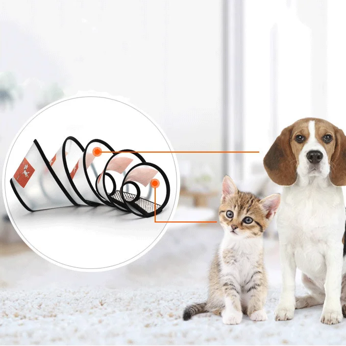 Прозрачный защитный ошейник для собак с конусом предотвращения укусов и кошек