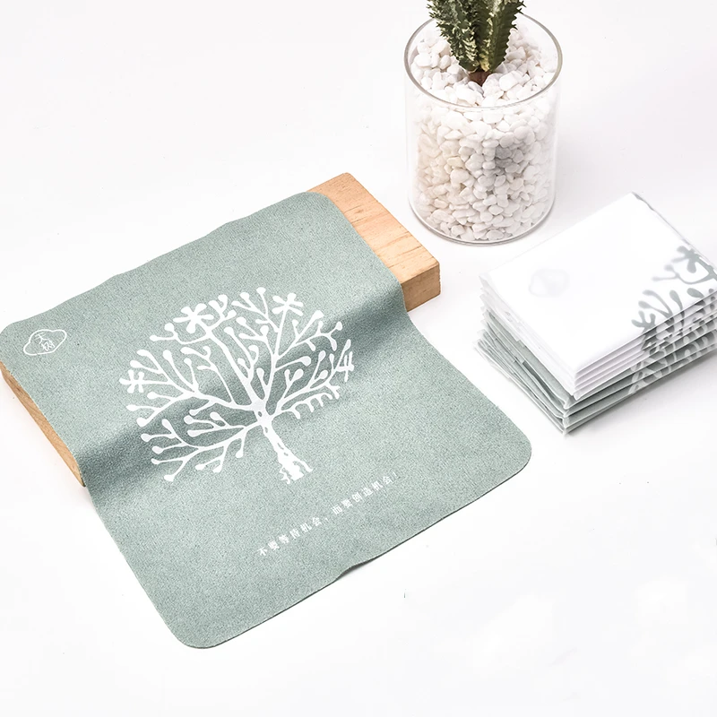 1 шт. зеленый/белое дерево очки Чистящая салфетка для очков Камера линзы работы за