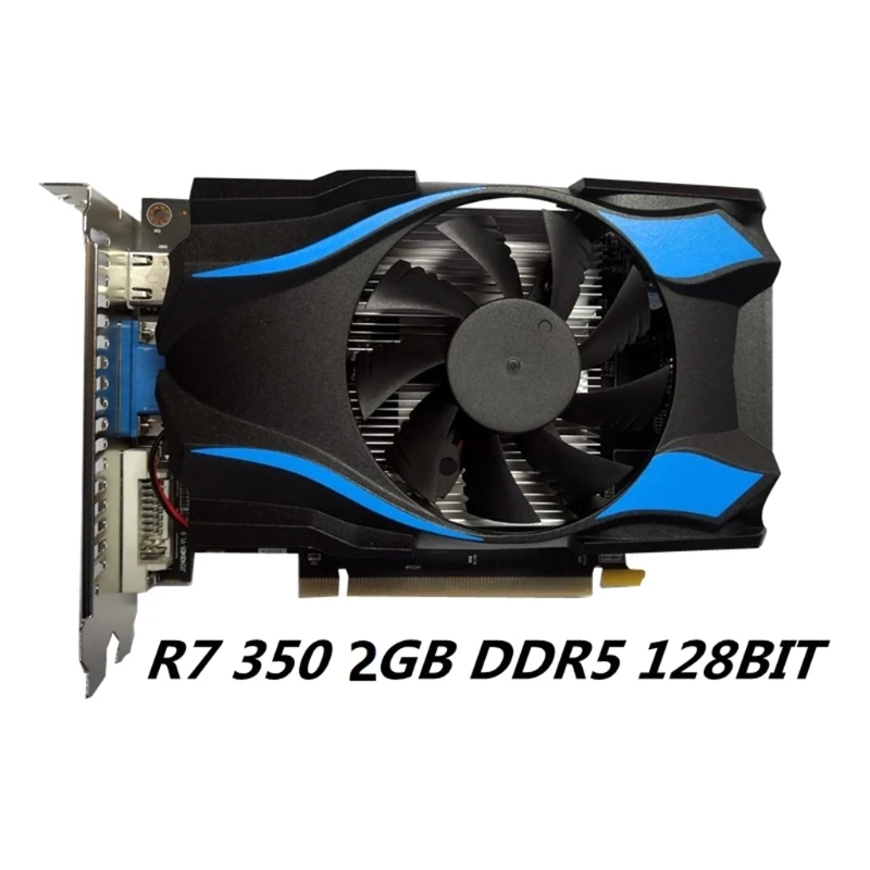 

Professional Graphics Card GPU for ATI Radeon R7 350 2GB GDDR5 128 bit Independent Video Game Card for Gaming Player