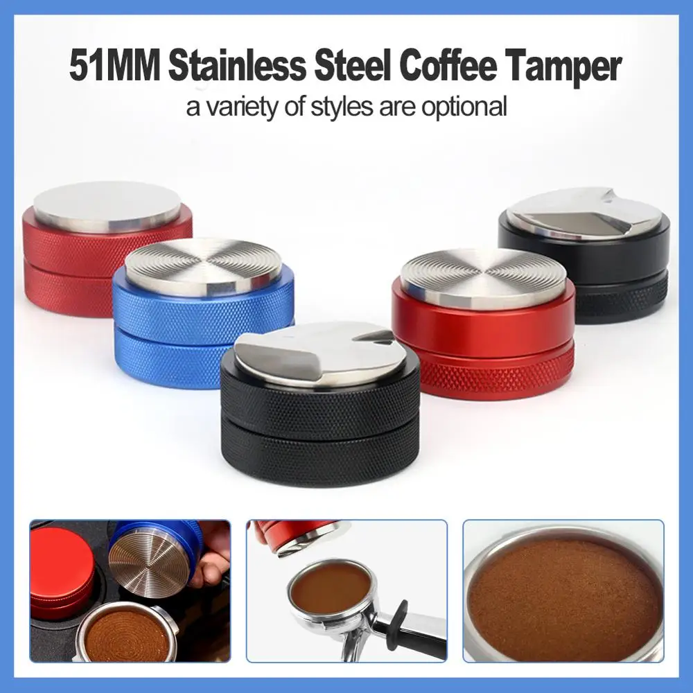 

High Quality 304 Stainless Steel Coffee Tamper 51MM Coffee Distributor Coffee Powder Hammer Customized Coffee Accessories