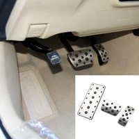 non slip at stainless steel brake accelerator fuel pedal fit for toyota camry lexus rx es 2013 2018 pad plate cover no drill
