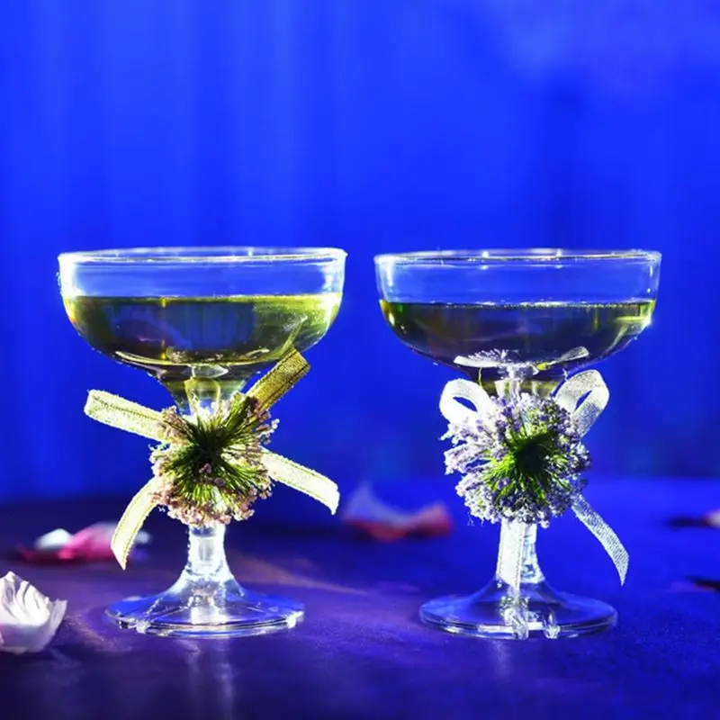 

Plastic Champagne Flutes Disposable - 6Pcs Clear Plastic Champagne Glasses for Parties Glitter Clear Plastic Cup