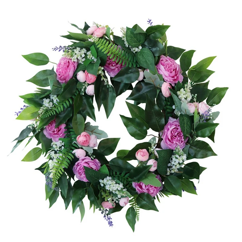 

New Artificial Rose Flower Wreath Door Wreath for Front Door Wedding, Wall, Window, Indoors, Party, Home Decor