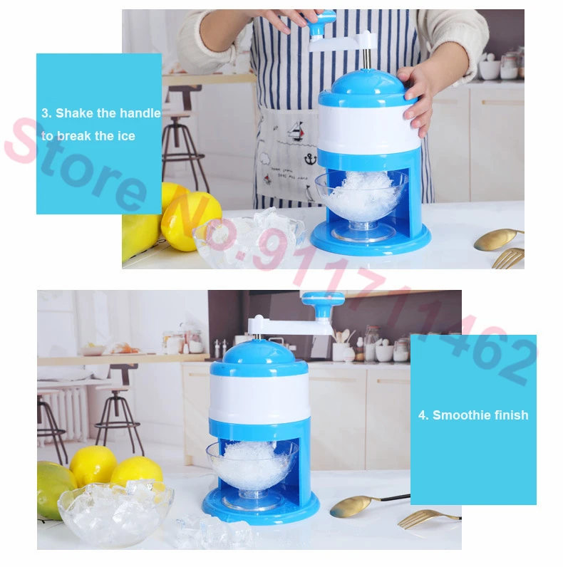 

Small Manual Ice Crusher Hand Cranked Ice Shaver Snow Cone Machine Smoothie Ice Block Making Machine
