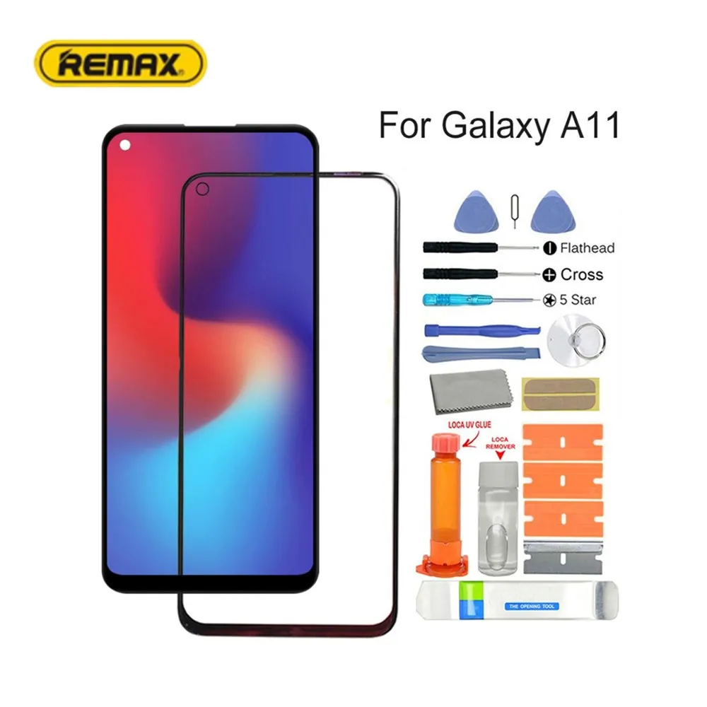 Для Samsung Galaxy A01/A11 Черный Внешний передний стеклянный объектив дигитайзер Замена